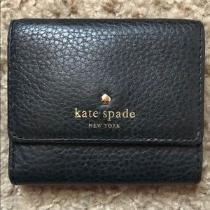Kate Spade Black Leather Accordion Wallet